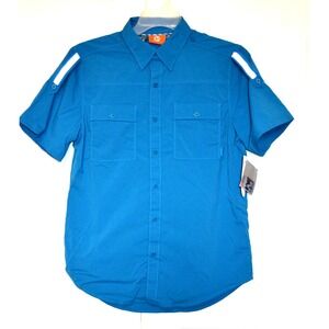 Merrell Scotchlite Adventura Blue Shirt Women's Size M Button Front Outdoors‎
